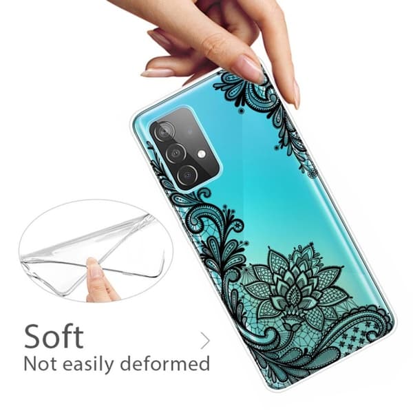 Deco Samsung Galaxy A52 5G kotelot - Pitsi Kukka Black
