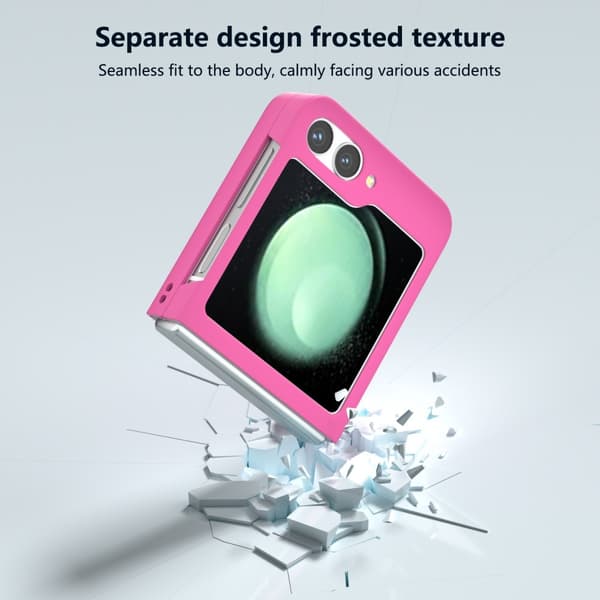 Til Samsung Galaxy Z Flip6 5G Case Skin-feel Hard PC Protective Phone Cover - Rose Pink