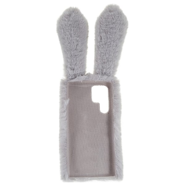 Fluffy Rabbit Samsung Galaxy S22 Ultra skal - Silver/Grå Silvergrå