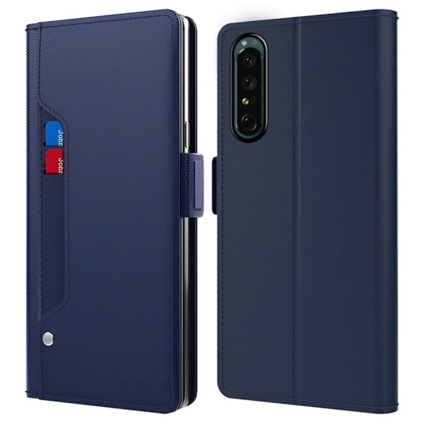 Phone Suojakotelo With Make-up Mirror And Slick Design For Sony Xperia 1 Iv - Sininen Blue