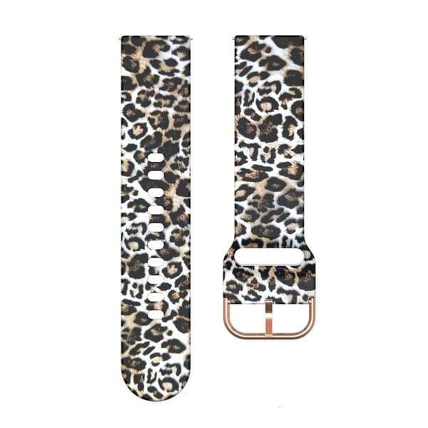 22 mm universal klockarmband i silikon med coolt mönster - Leopard multifärg