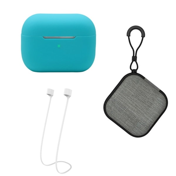 AirPods Pro 2 silikoneetui med rem og opbevaringsboks - Mint Grøn Green