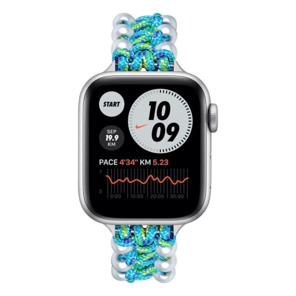 Apple Watch 40mm kellonhihna nailonista, helmiäiskoristeinen - Sininen Blue