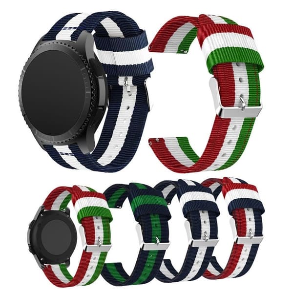 Samsung Gear S3 Stilrent randigt klockband - Blå vit röd multifärg