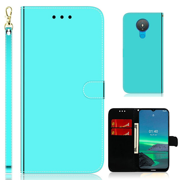 Mirror Nokia 1.4 flip-etui - Cyan Green