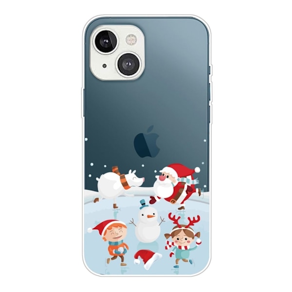 Juletelefonetui iPhone 14, stilfuldt mønstertryk Anti-ridse blødt fleksibelt bagcover - Julesne White