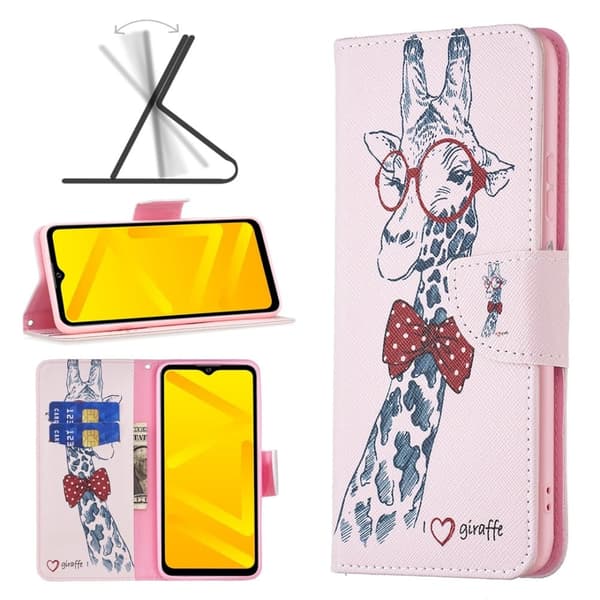 Wonderland ZTE Blade A51 flip etui - Giraf Pink