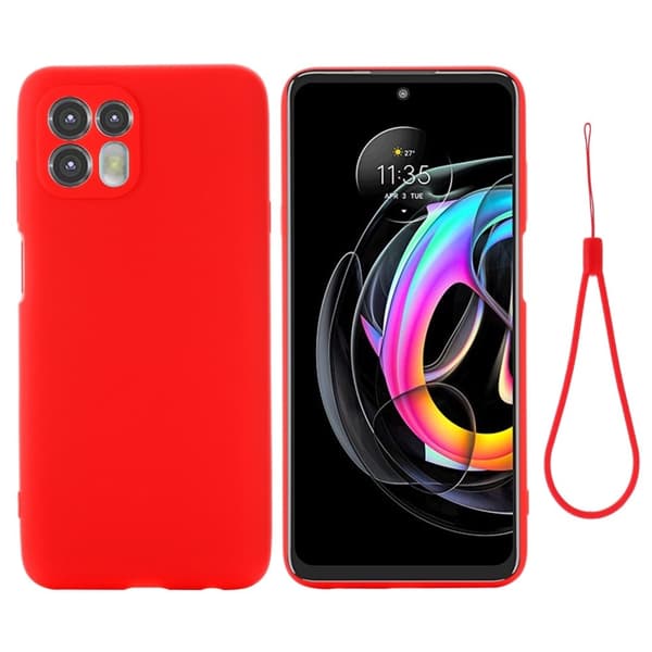 Matt flytende silikondeksel for Motorola Edge 20 Lite - Rød Red