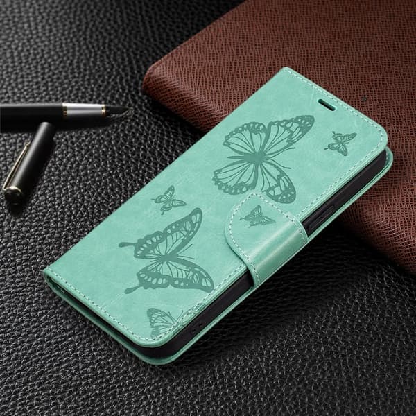 Butterfly Samsung Galaxy A55 Læderetui - Grøn Green