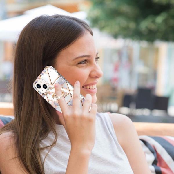 Marmormotiv iPhone 15 skal - Krona Rosa