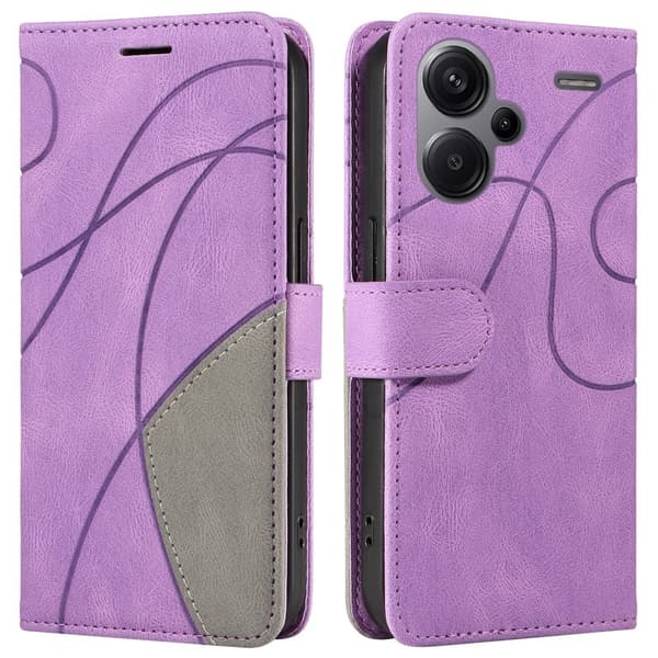 Teksturert læretui med stropp for Xiaomi Redmi Note 13 Pro Plus - Lyselilla Purple