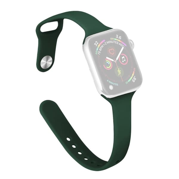 Apple Watch 41mm / 40mm / 38mm slank silikoneurrem - Sortliggrøn Green