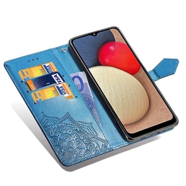 Mandala Samsung Galaxy A02s Flippetui - Blå Blue