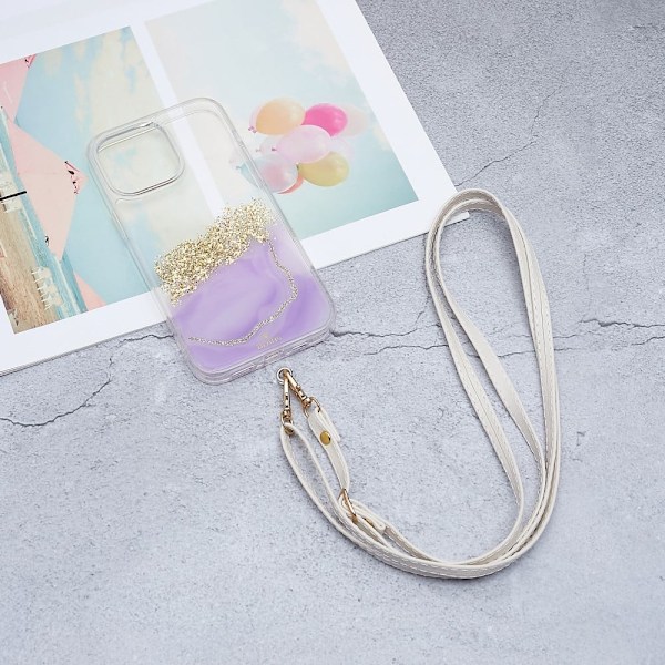 Universal crossbody-nackrem i läder med transparent dyna - Vit Vit