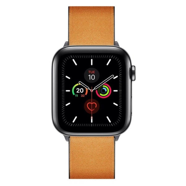 Apple Watch Series 5 / 4 44mm ainutlaatuinen aito nahkainen ranneke - Keltainen Yellow