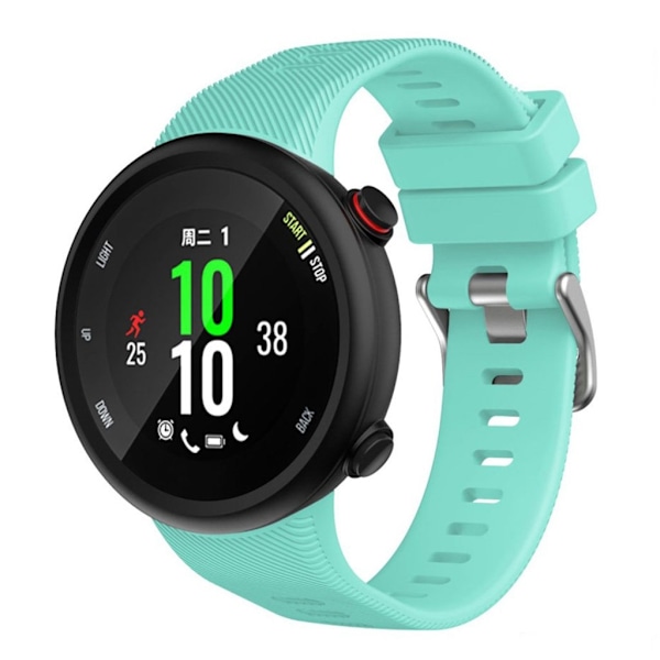 Garmin Forerunner 45S klockarmband med silverspänne i silikon - Cyan Grön