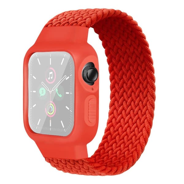 Apple Watch Series 6 / 5 44mm nylon braid watch band - Red / Size: 180mm Röd