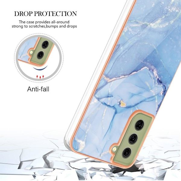 Marble Samsung Galaxy S21 FE Suojakotelo - Sininen Blue