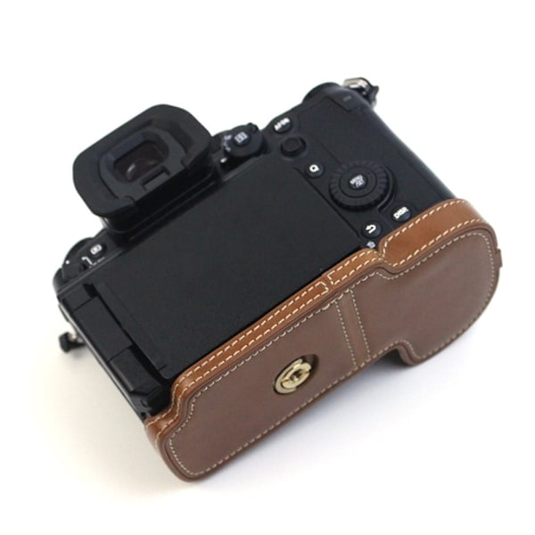 Panasonic Lumix GH6 läderöverdrag för halva kroppen - Brun Brun