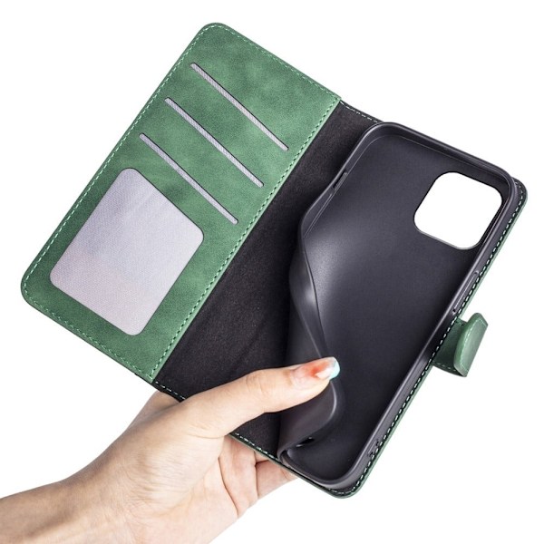 Tofarget lærdeksel for iPhone 13 Pro - Grønn Green