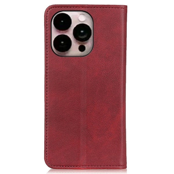 Äkta läder iPhone 14 Pro Max fodral - Röd Röd