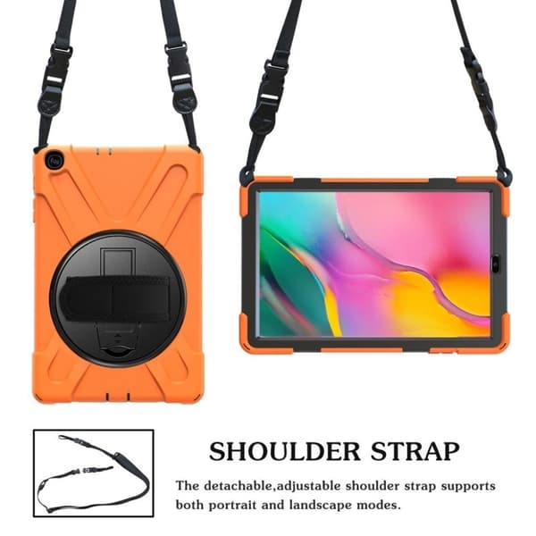 Samsung Galaxy Tab A 10.1 (2019) 360 graders kombinationsfodral i silikon - Orange Orange