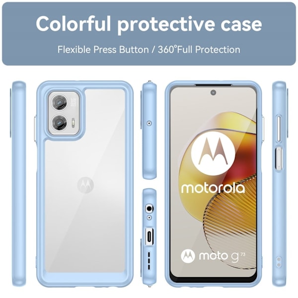 Motorola Moto G73 smart akryldeksel - Blå Blue