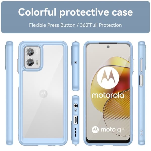Motorola Moto G73 smart telefonskal i akryl - Blå Blå