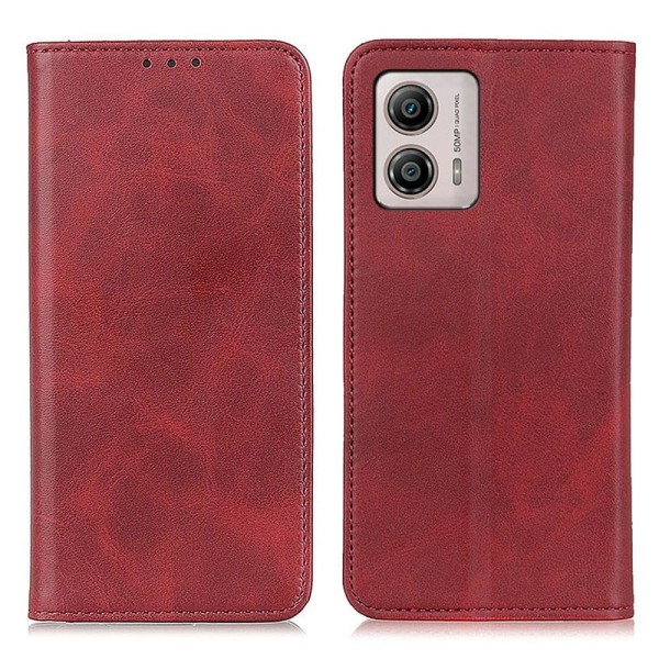 Lompakko-style Aitoa Nahkaa Läppäkotelo For Motorola Moto G23 / G13 / G23 - Punainen Red