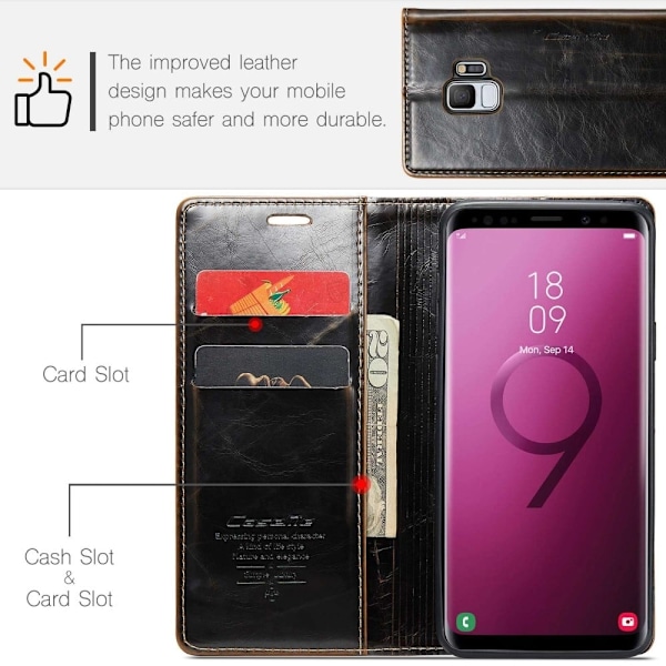 CaseMe Samsung Galaxy S9 Smooth Etui - Kaffe Brown