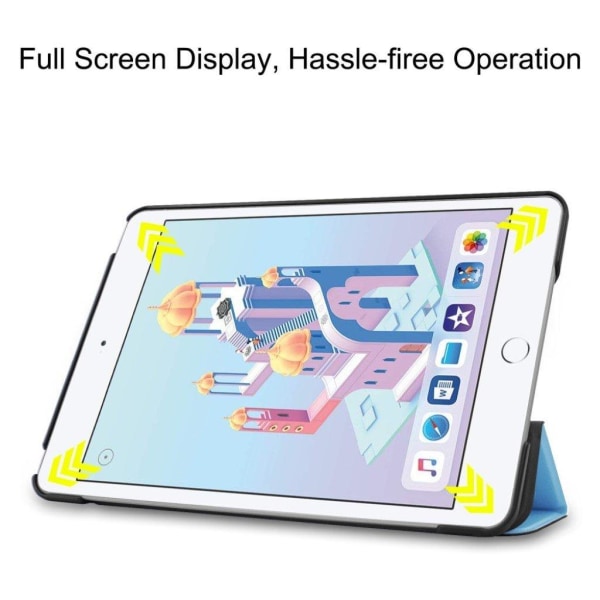 iPad Mini (2019) tri-fold nahkainen suojakotelo - Vaaleansininen Blue