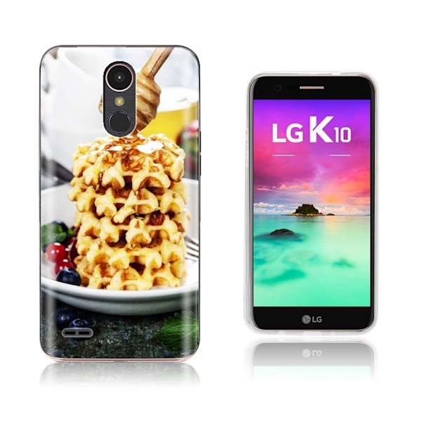 LG K10 2017 softlyfit præget TPU-etui - Vaffel Yellow