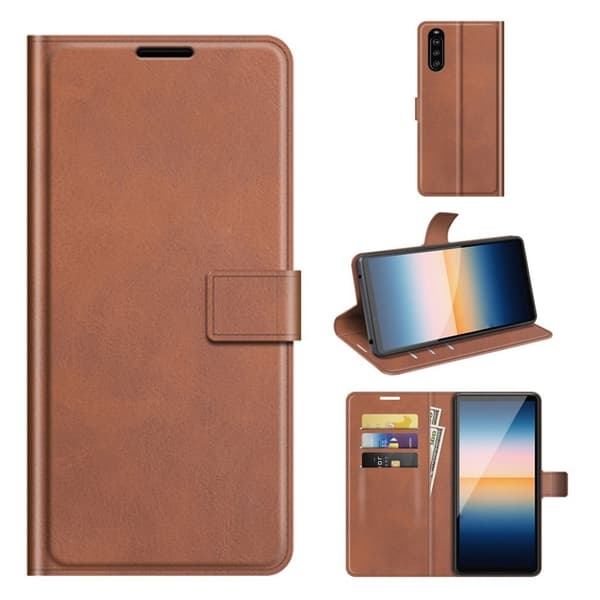 Lompakko Nahkakotelo For Sony Xperia 10 III - Ruskea Brown
