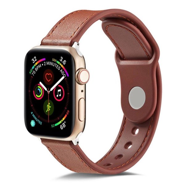 Apple Watch Series 4 44mm genuine leather watch band - Brown Brown