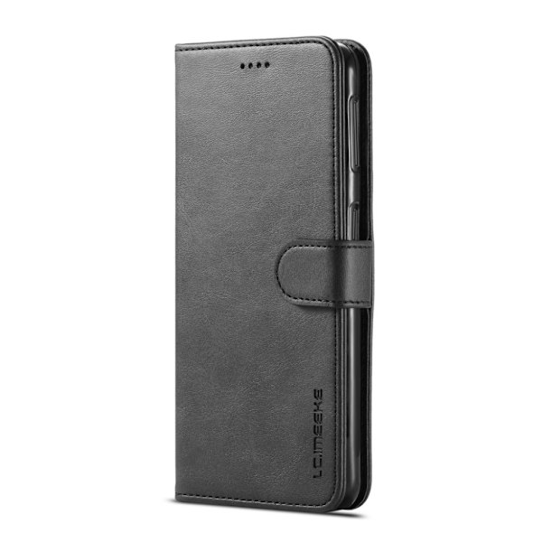 Samsung Galaxy A7 (2018) LC.IMEEKE synteetti nahkainen lompakko suojakotelo magneetti lukolla - Musta Black