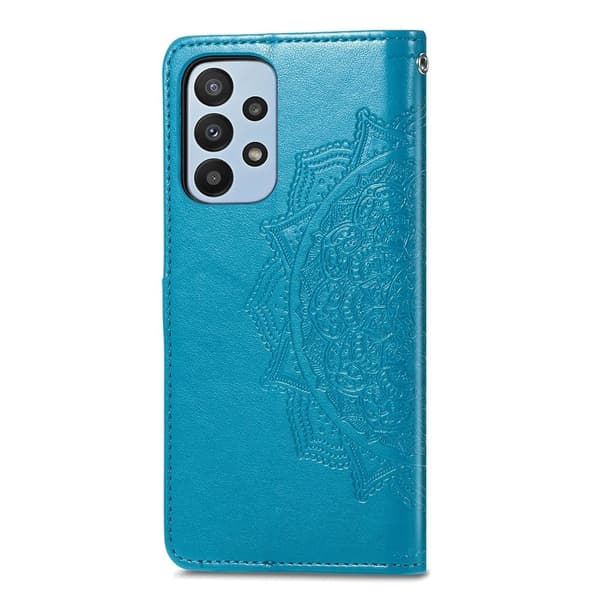 Mandala Samsung Galaxy A23 nahkakotelo - Sininen Blue