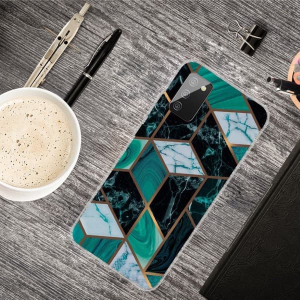 Marble Samsung Galaxy A02s Etui - Smaragd Klinkekule Green