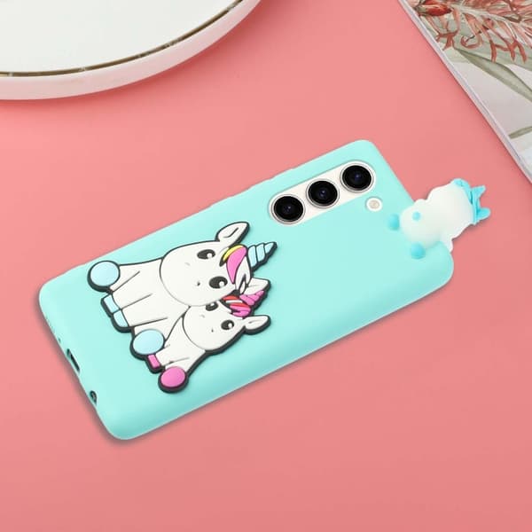 Cute 3D Samsung Galaxy S23 Plus skal - Blå Blå