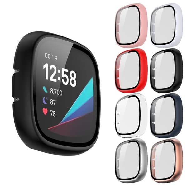 Fitbit Sense / Versa 3 mattakova suojus karkaistulla lasilla - Musta Black