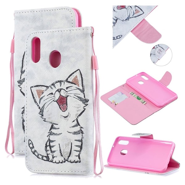 Wonderland Samsung Galaxy M20 kotelot - Kissa Kuvio Multicolor