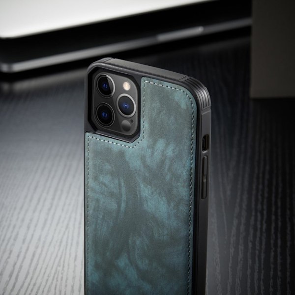 CaseMe iPhone 12 Pro Max vetoketjullinen lompakkokotelo - Sininen Blue