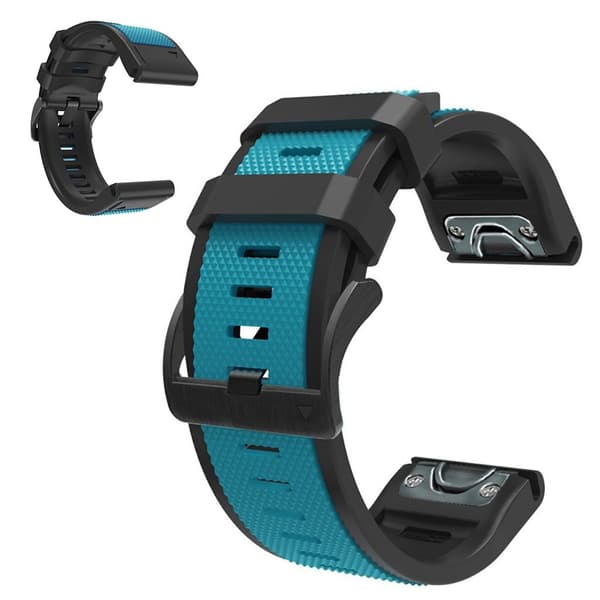 22 mm dubbelfärgat klockarmband för Garmin-klocka - Himmelsblå / Svart Blå