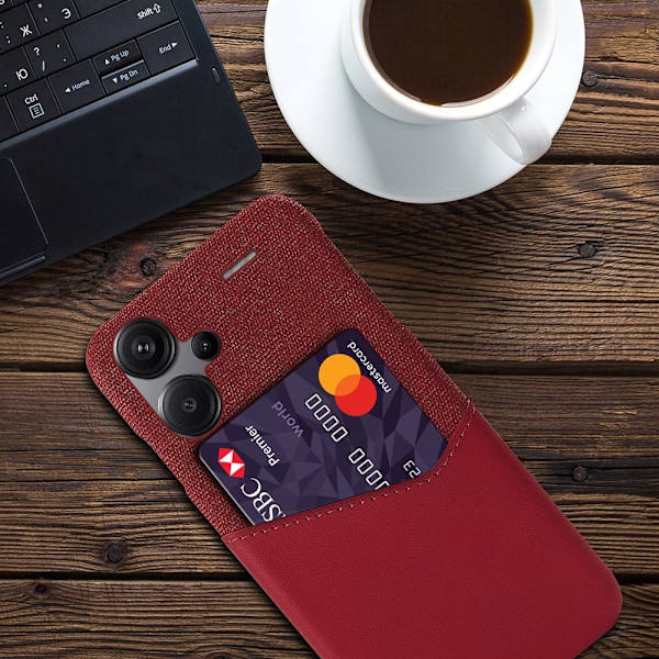 Bofink Xiaomi Redmi Note 13 Pro Plus kortdeksel - Rød Red