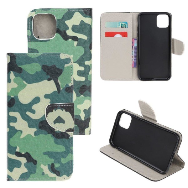 Wonderland Samsung Galaxy A22 5G flip etui - Grøn Camouflage Green