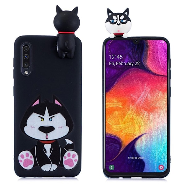 Samsung Galaxy A50 3D eläinten nukke tapauksessa - Koira Multicolor