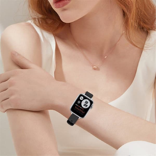 Apple Watch Series 8 (45 mm) / Watch Ultra urrem i ægte okselæder - Sort Black