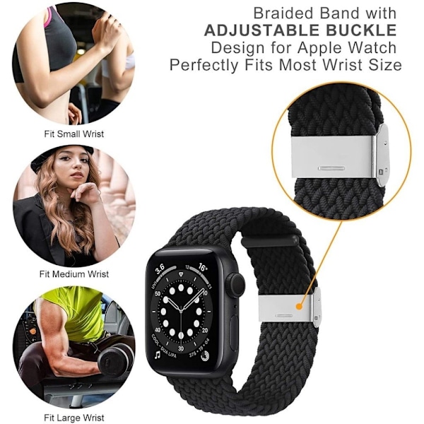 20 mm universellt elastiskt klockarmband i nylon - Grå Silvergrå