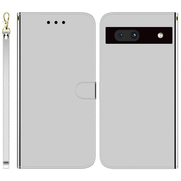 Mirror Google Pixel 7a Flip Fodral - Silver Silvergrå