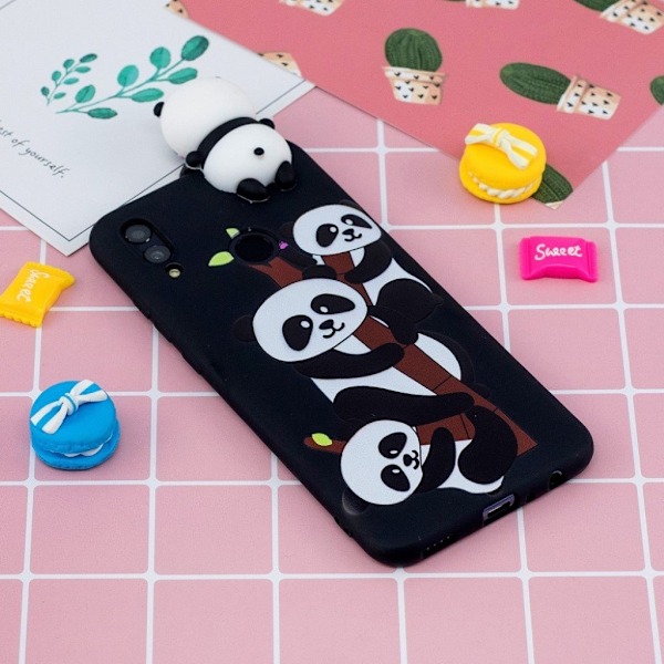 Huawei P Smart 2019 3D sødt dukke mønstret etui - Søde Pandaer Multicolor