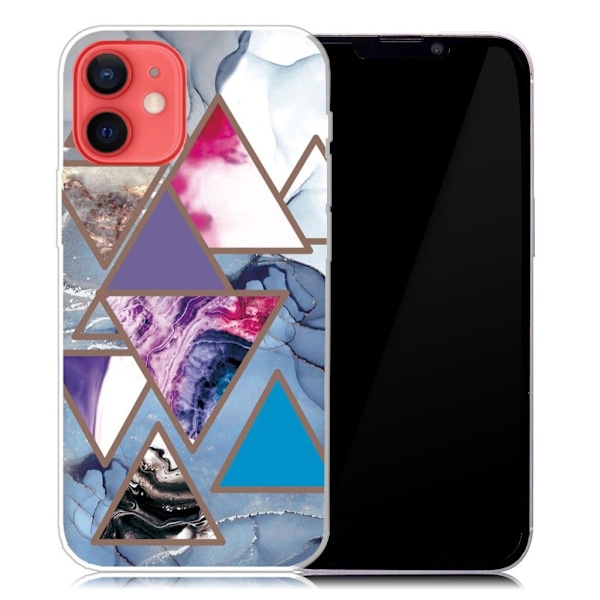 Marble design iPhone 13 cover - Trekantsmønstre I Marmor Multicolor